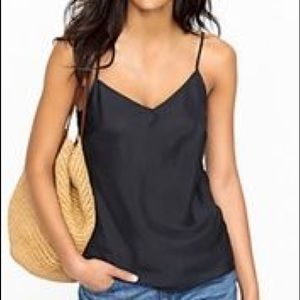 J crew silk racerback tank black 8